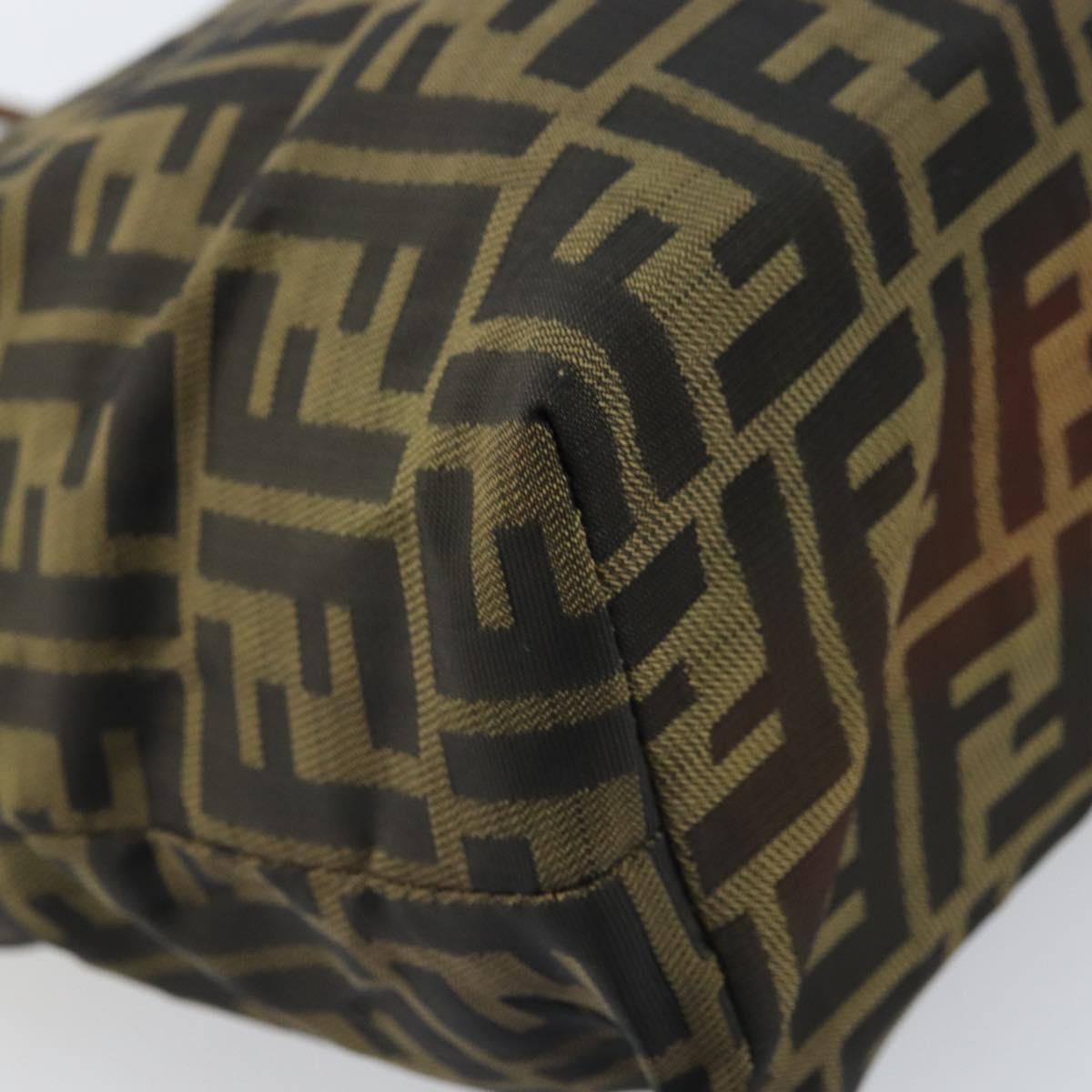 FENDI Zucca Canvas Tote Bag Brown Black Auth gh1980