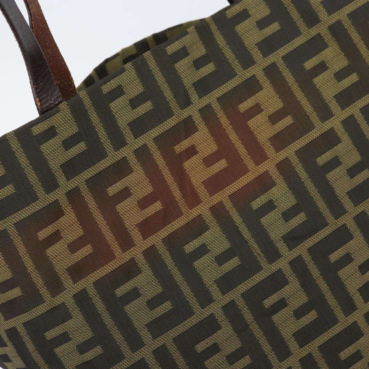 FENDI Zucca Canvas Tote Bag Brown Black Auth gh1980