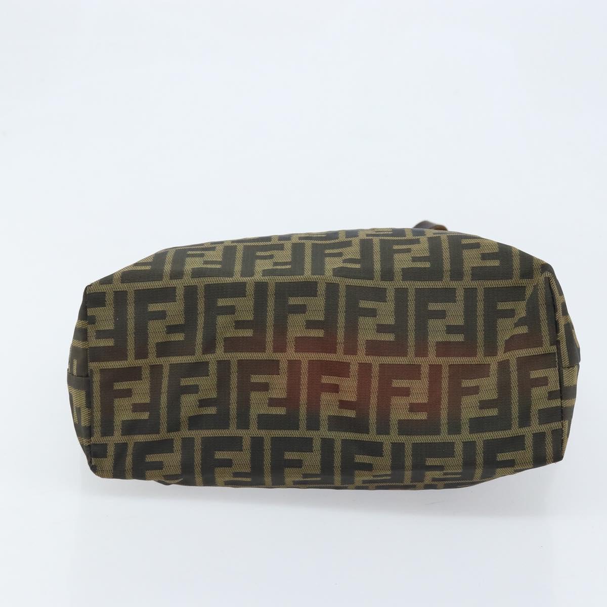 FENDI Zucca Canvas Tote Bag Brown Black Auth gh1980
