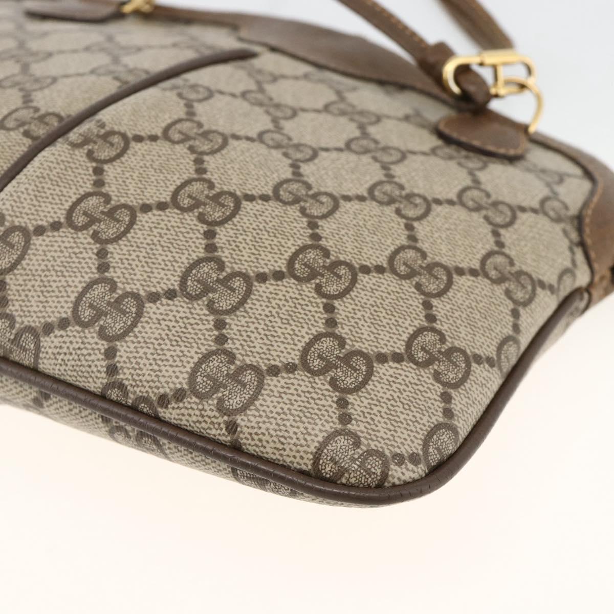 GUCCI GG Supreme Web Sherry Line Bag PVC Beige Gold 904 02 047 Auth gh1981