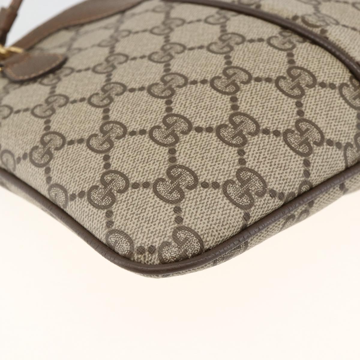 GUCCI GG Supreme Web Sherry Line Bag PVC Beige Gold 904 02 047 Auth gh1981