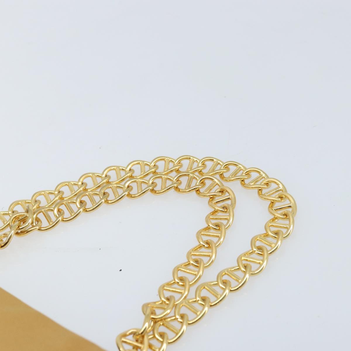 PRADA Chain Hand Bag Satin Gold Auth gh1982