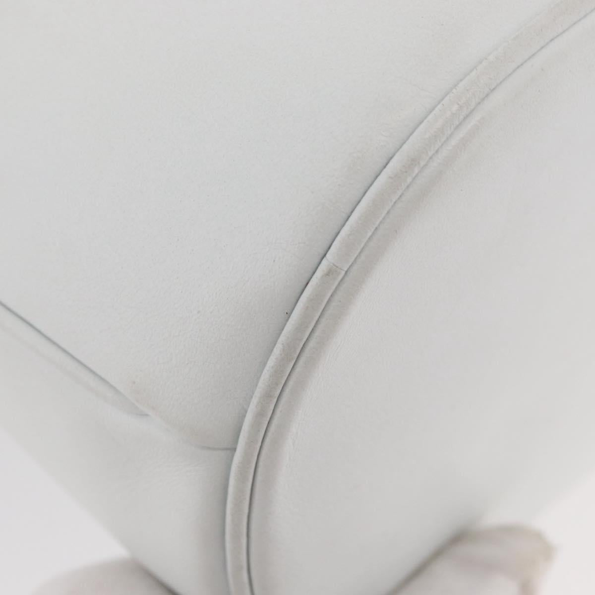 CHANEL COCO Mark Shoulder Bag Leather White Gold CC Auth gh2005A