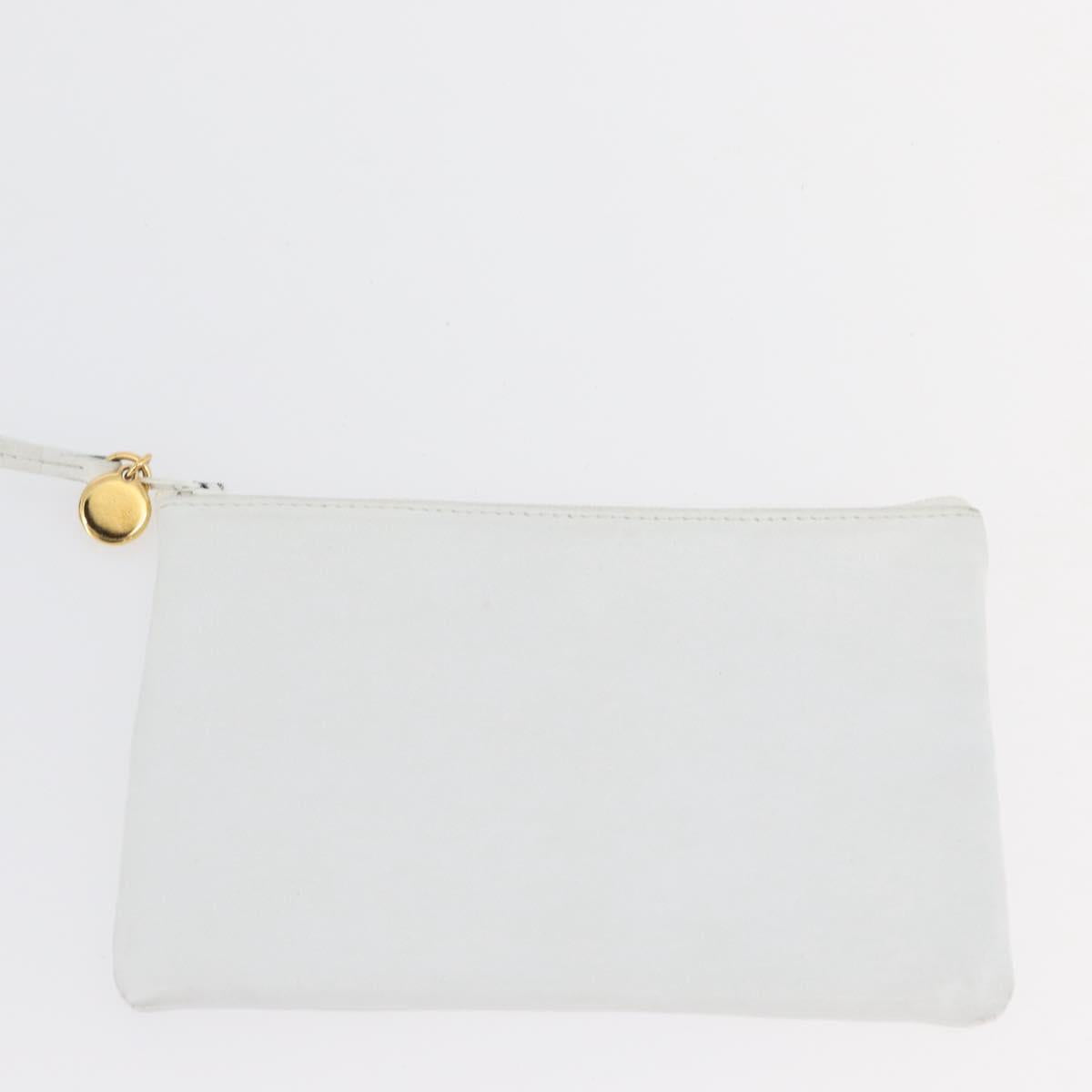 CHANEL COCO Mark Shoulder Bag Leather White Gold CC Auth gh2005A