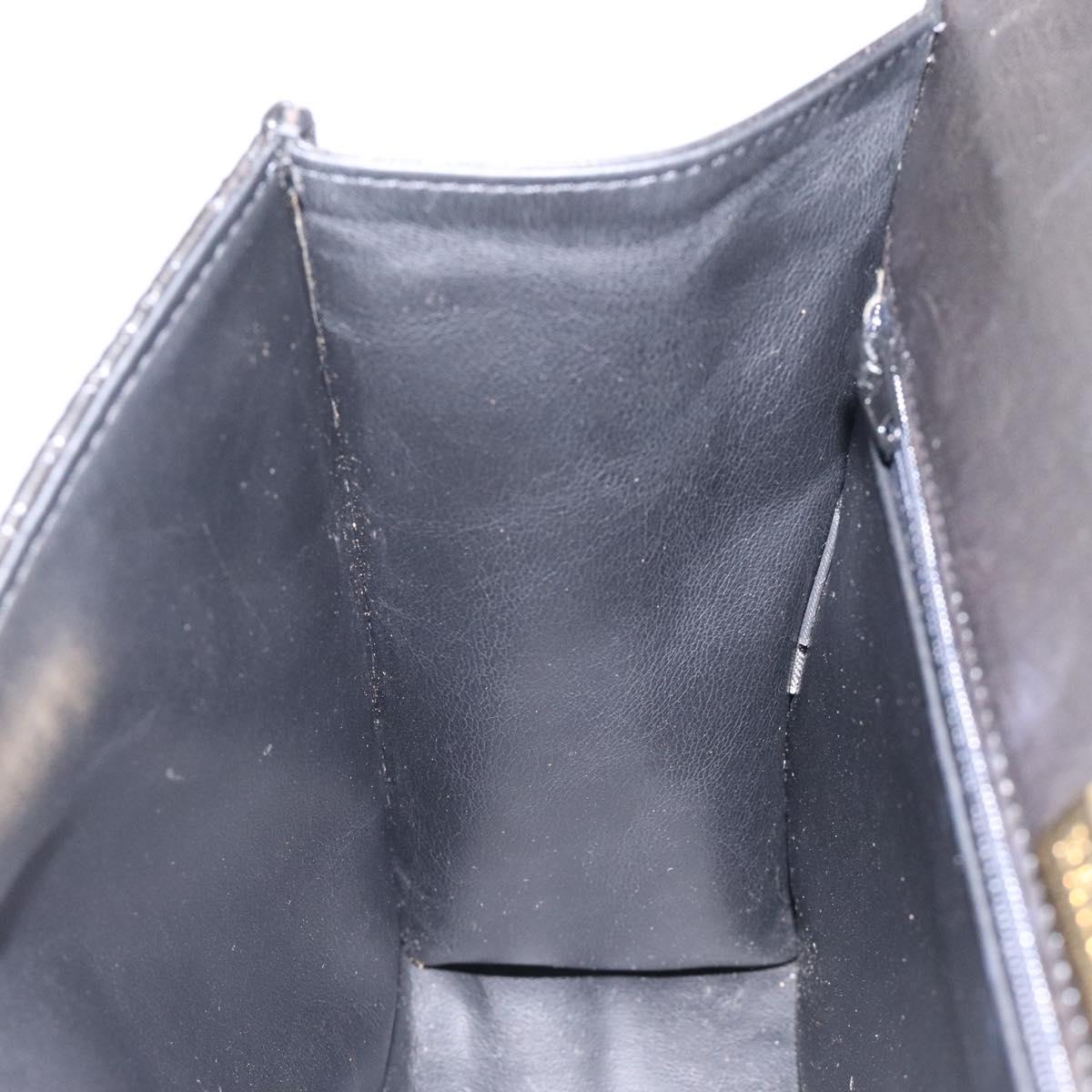 BALLY Hand Bag Leather Black Gold Auth gh201