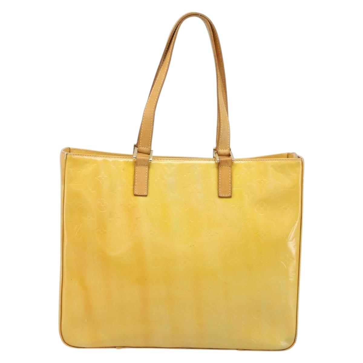 LOUIS VUITTON Monogram Vernis Columbus Tote Bag Gris M91028 LV Auth gh2014
