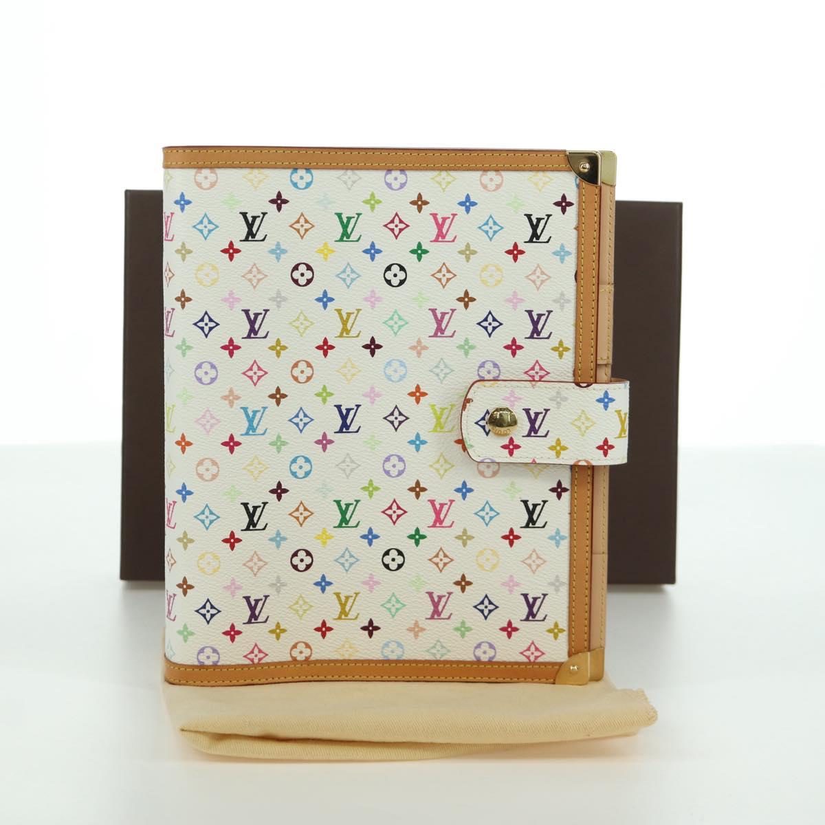 LOUIS VUITTON Multicolor Agenda GM Day Planner Cover White R20894 Auth gh2015SAV