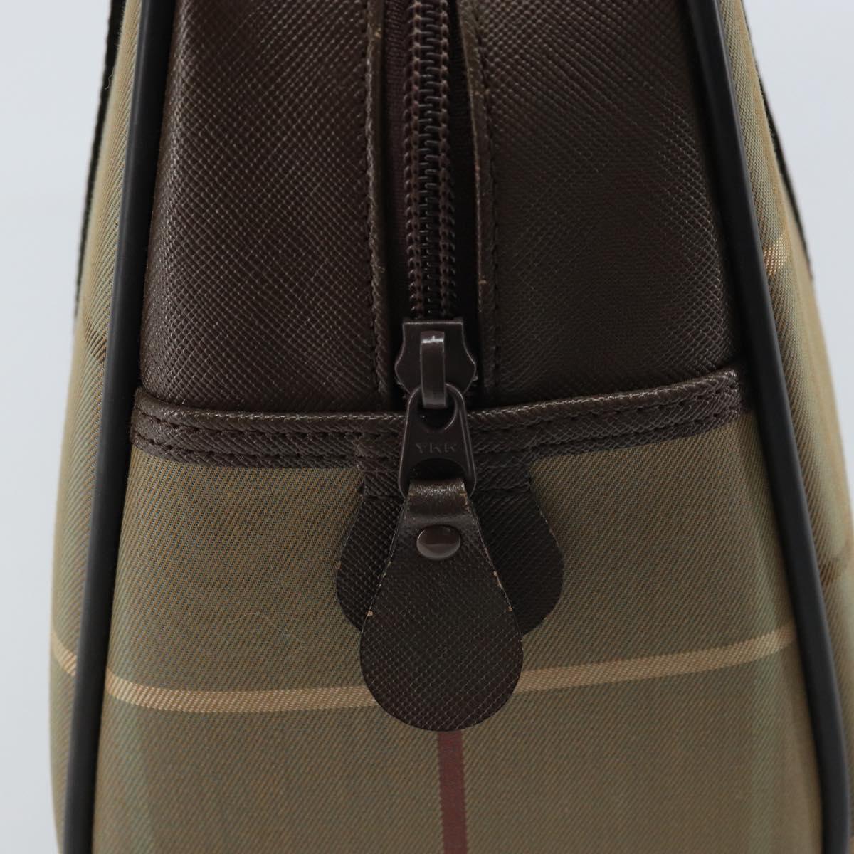 Burberrys Nova Check Hand Bag Canvas Brown Gold Auth gh2024