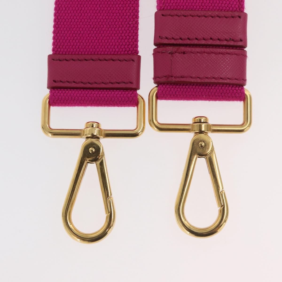 PRADA Adjustable Shoulder Strap Canvas 26.8""-50"" Pink Gold Auth gh2036