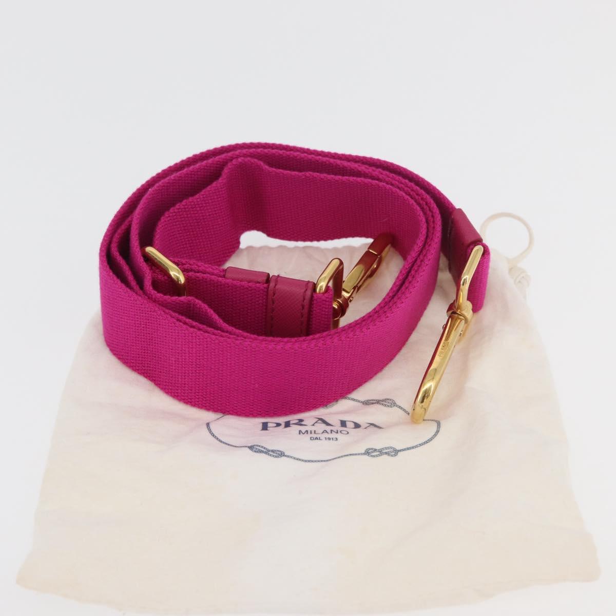 PRADA Adjustable Shoulder Strap Canvas 26.8""-50"" Pink Gold Auth gh2036