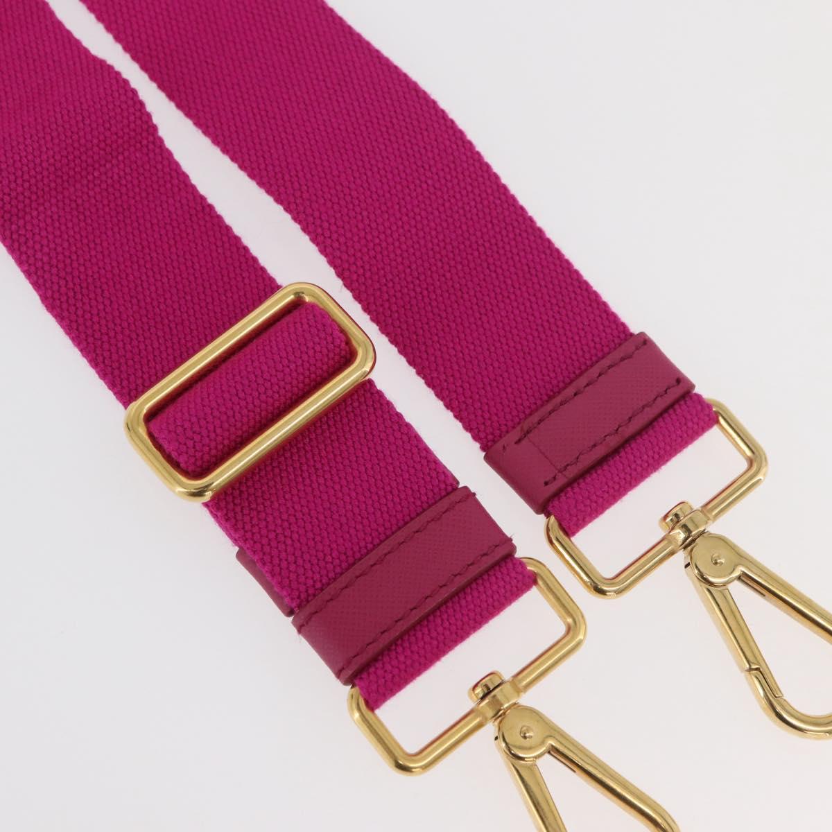 PRADA Adjustable Shoulder Strap Canvas 26.8""-50"" Pink Gold Auth gh2036
