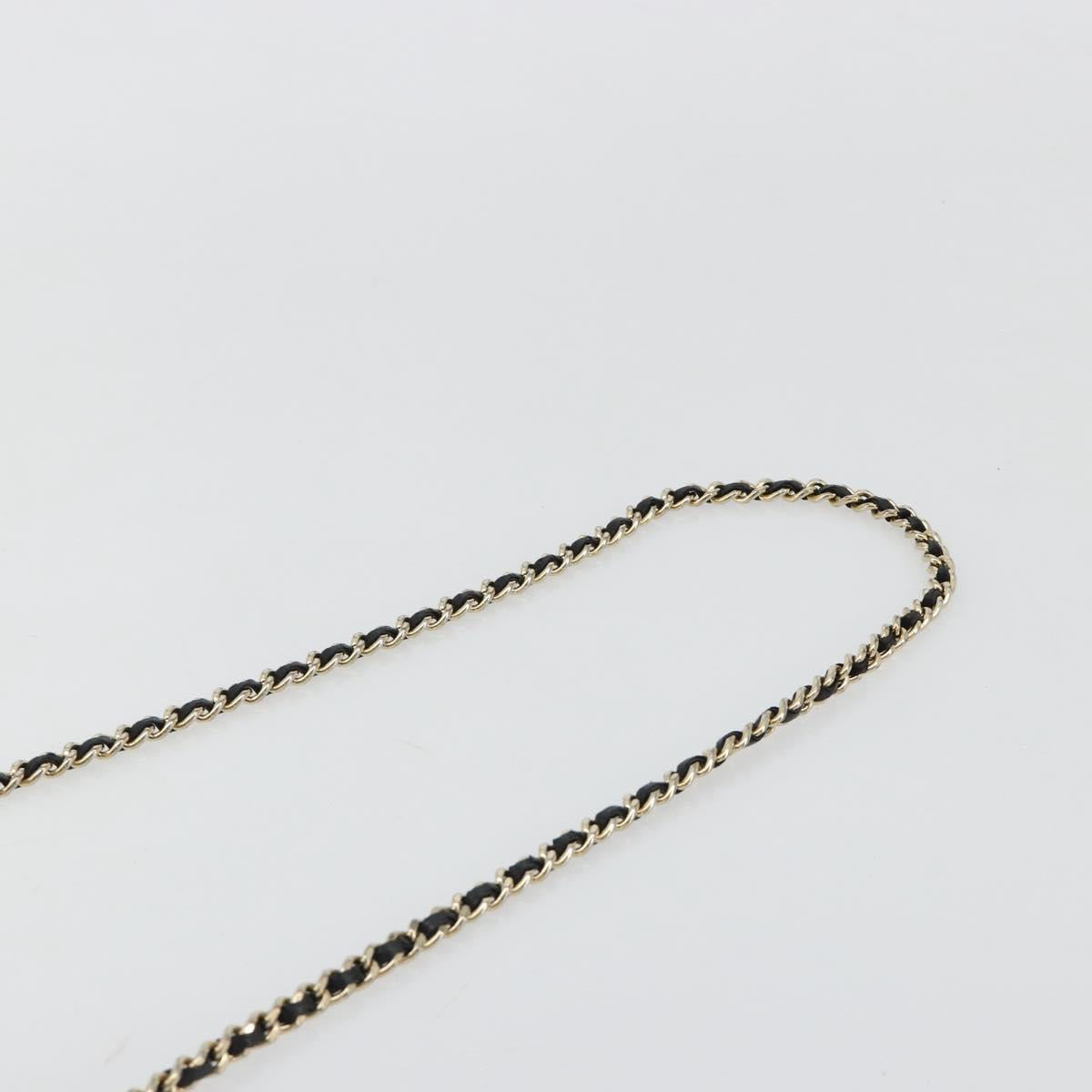 CHANEL Matelasse Chain Shoulder Bag Lamb Skin Black Gold CC Auth gh2043