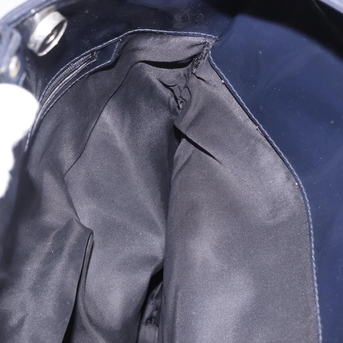 CELINE Circle Shoulder Bag Vinyl Navy Auth gh2044