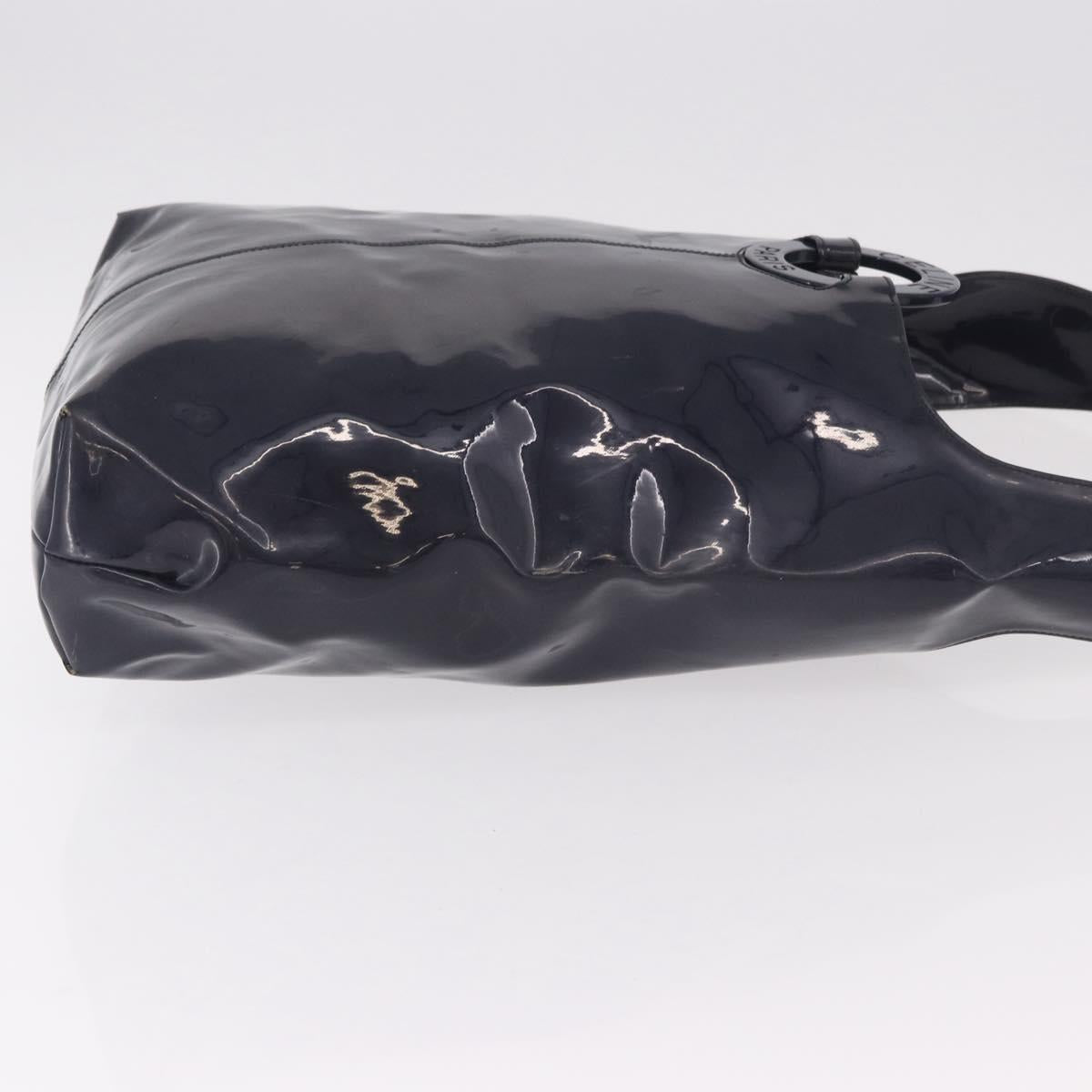 CELINE Circle Shoulder Bag Vinyl Navy Auth gh2044