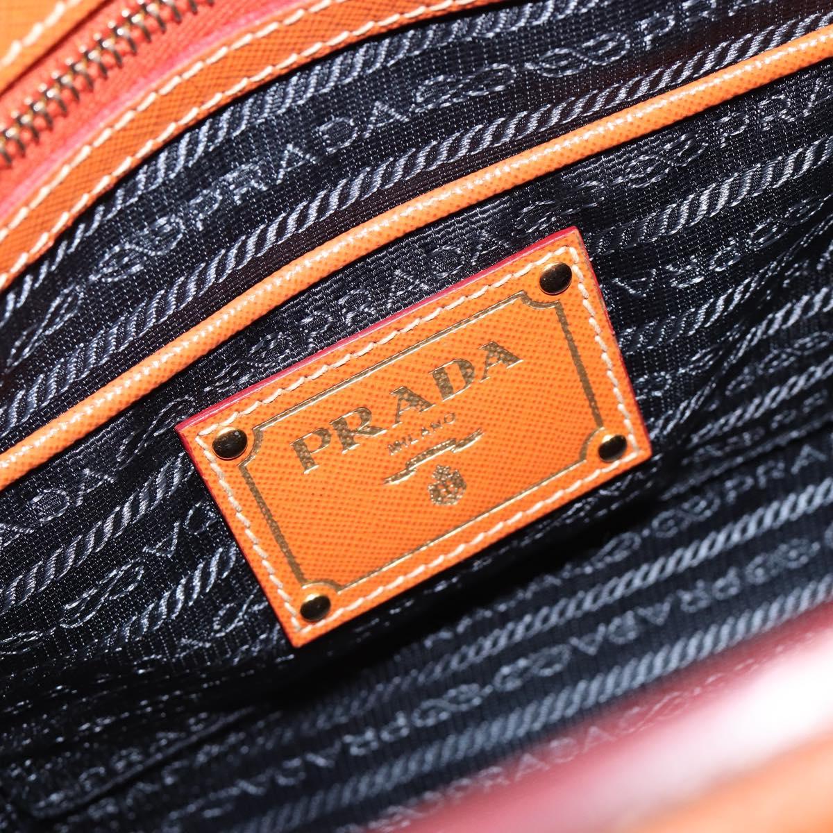 PRADA Hand Bag Denim Navy Gold Auth gh2045A