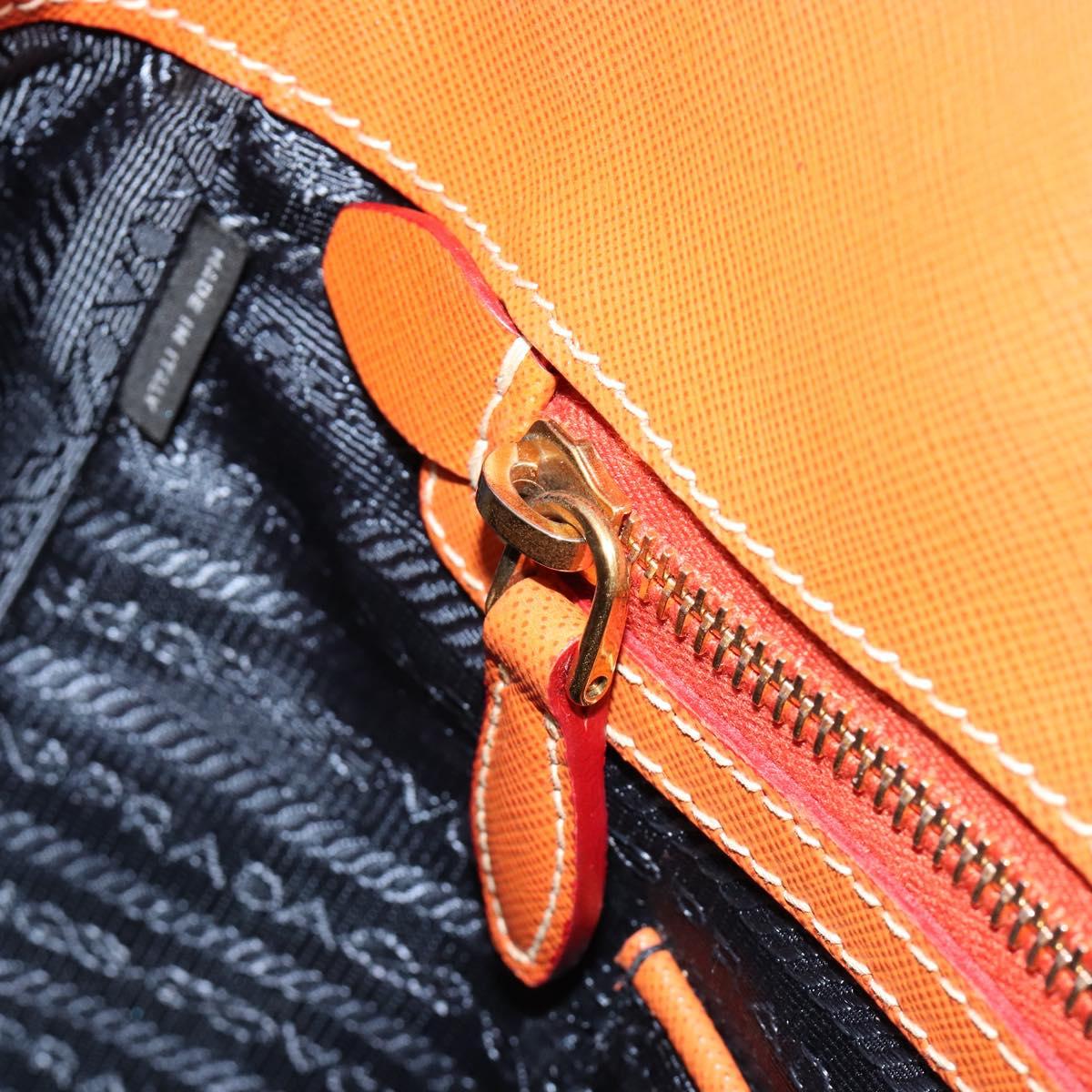 PRADA Hand Bag Denim Navy Gold Auth gh2045A
