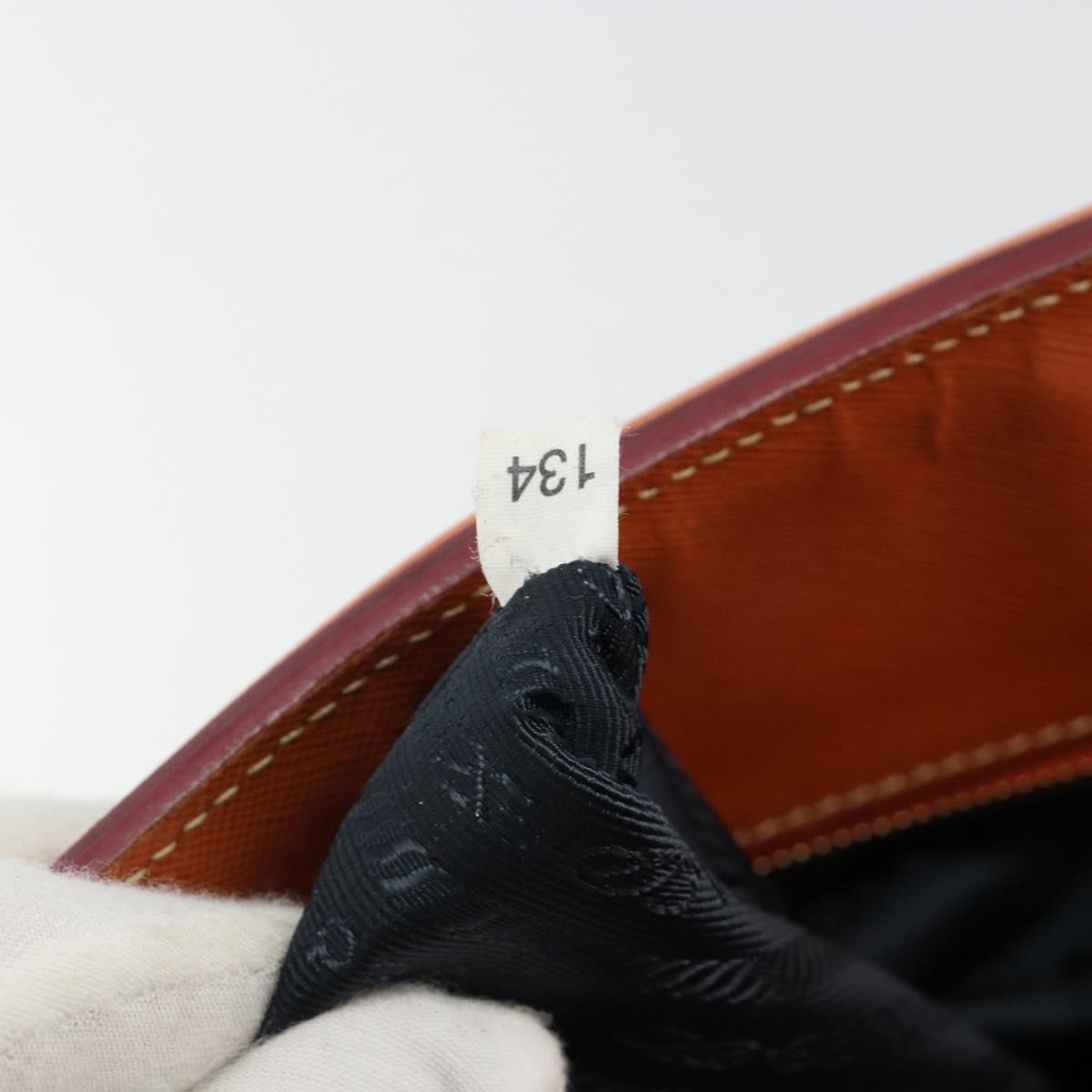PRADA Hand Bag Denim Navy Gold Auth gh2045A
