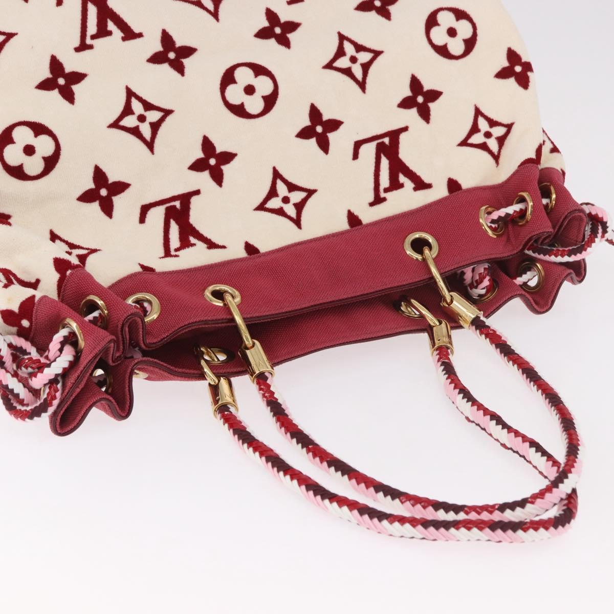 LOUIS VUITTON Cruise line Eponge Tote Bag Pile White M92096 LV Auth gh2053A