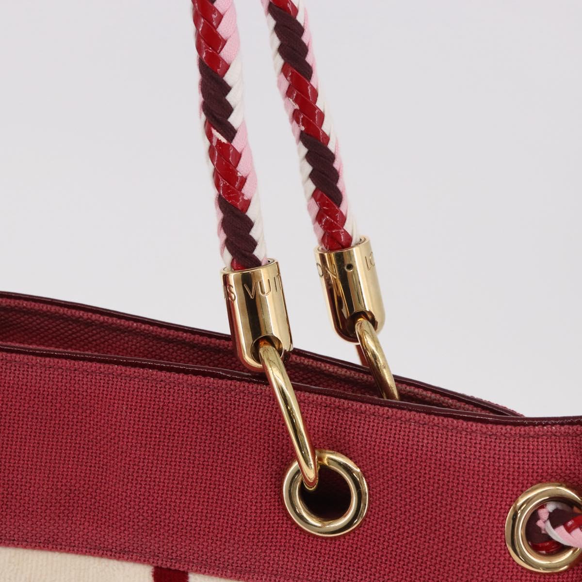 LOUIS VUITTON Cruise line Eponge Tote Bag Pile White M92096 LV Auth gh2053A