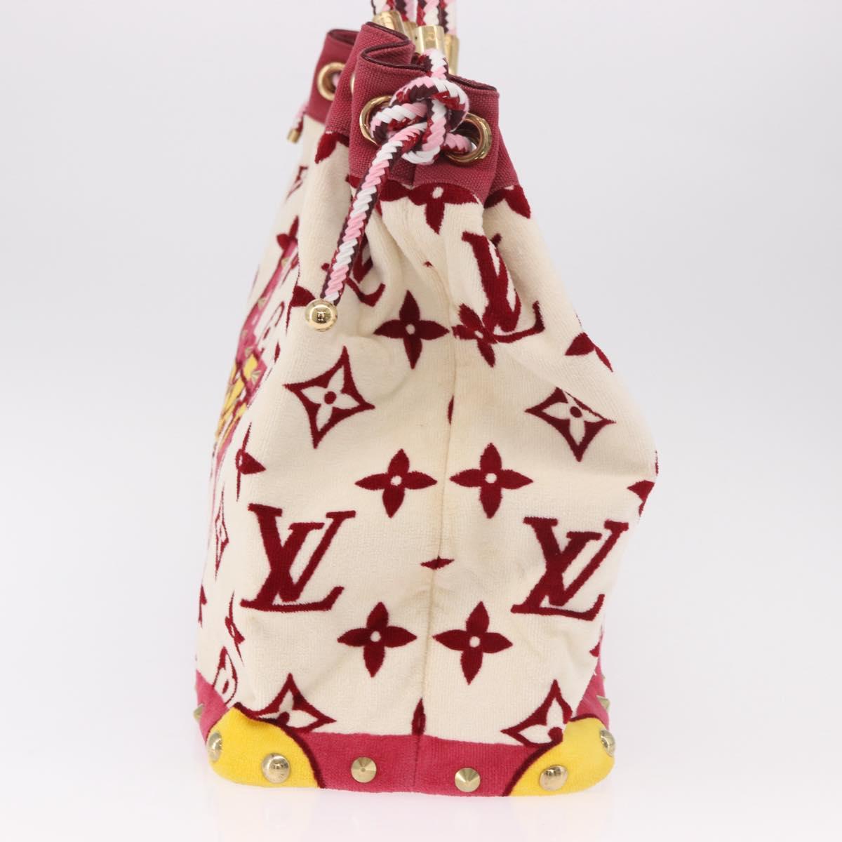 LOUIS VUITTON Cruise line Eponge Tote Bag Pile White M92096 LV Auth gh2053A
