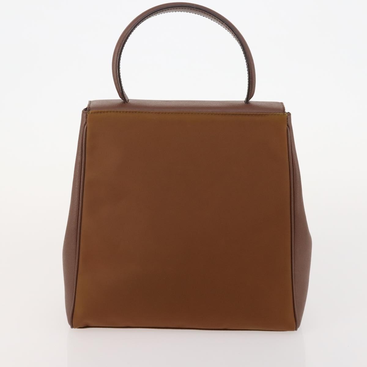 GIVENCHY Hand Bag Leather 2 Set Black Brown Auth gh2056