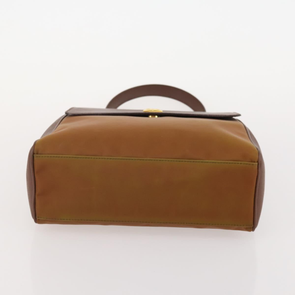 GIVENCHY Hand Bag Leather 2 Set Black Brown Auth gh2056