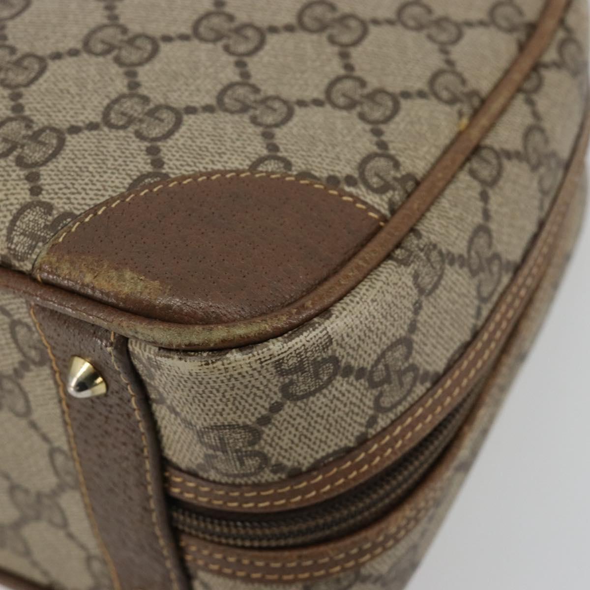 GUCCI GG Supreme Hand Bag PVC Beige Gold 000 39 0030 Auth gh2061