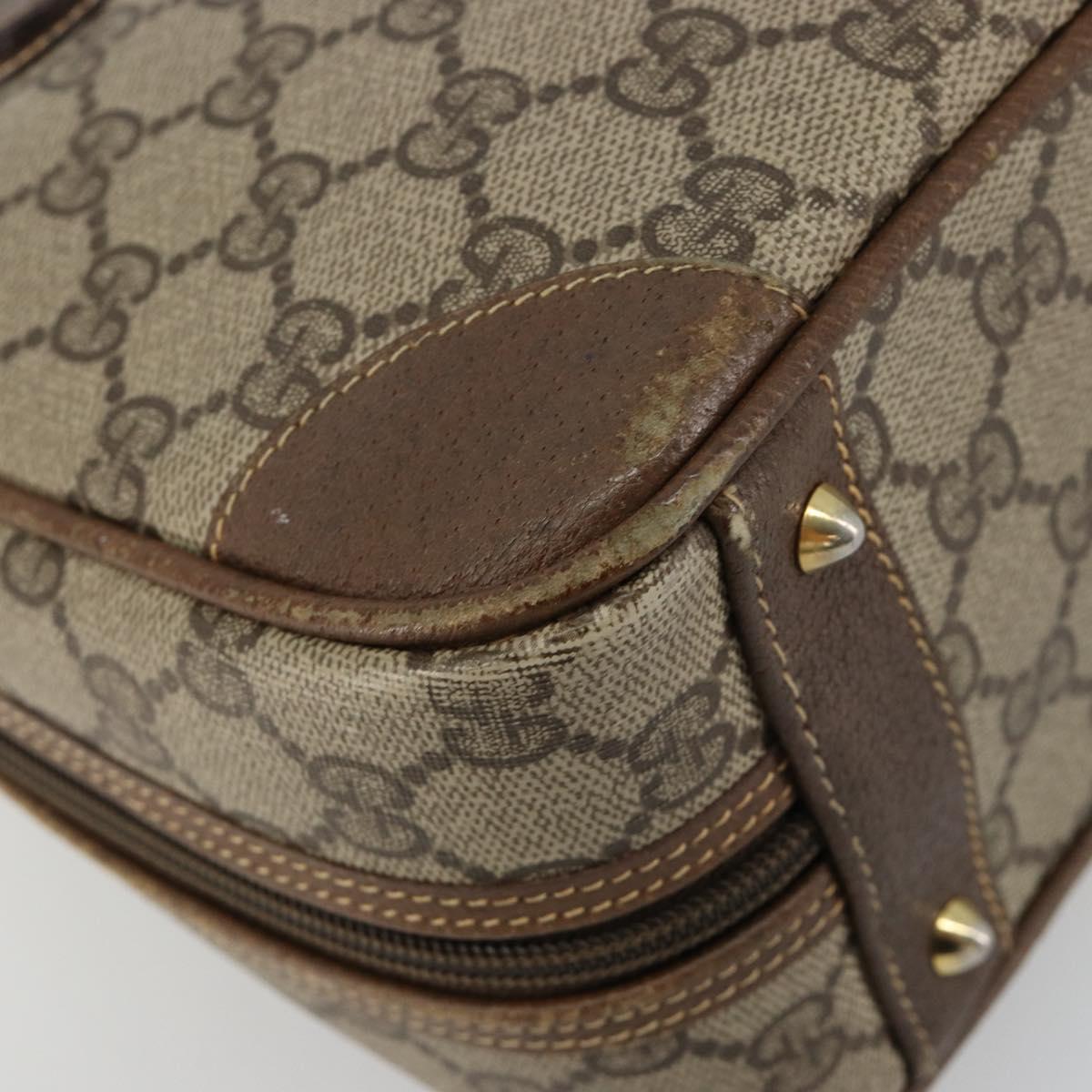 GUCCI GG Supreme Hand Bag PVC Beige Gold 000 39 0030 Auth gh2061