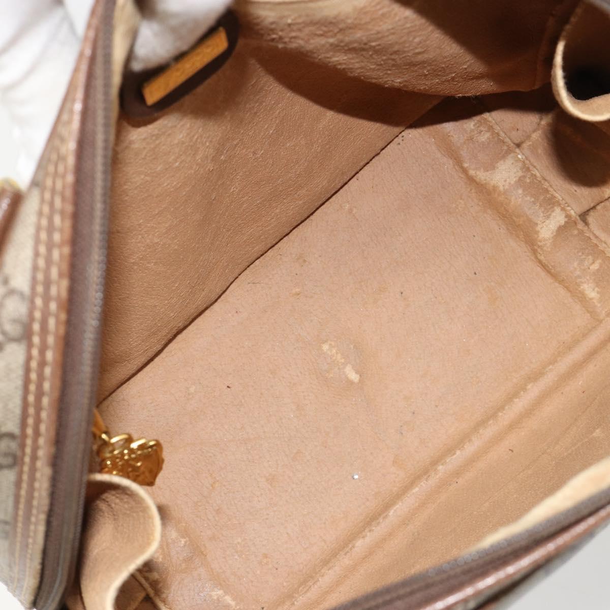 GUCCI GG Supreme Hand Bag PVC Beige Gold 000 39 0030 Auth gh2061