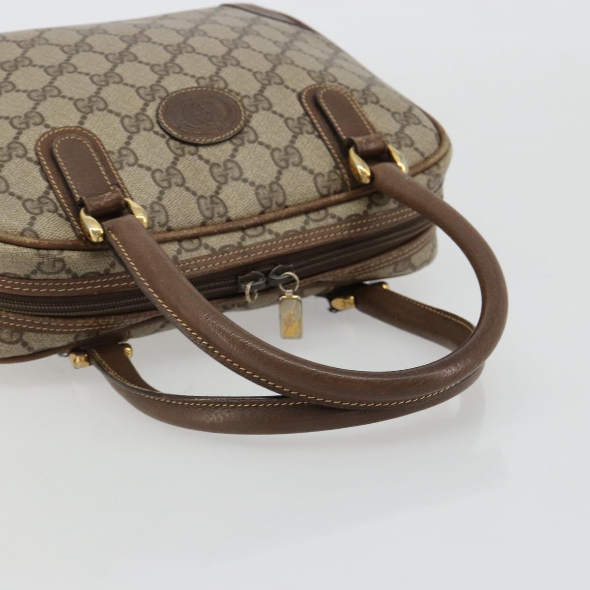 GUCCI GG Supreme Hand Bag PVC Beige Gold 000 39 0030 Auth gh2061