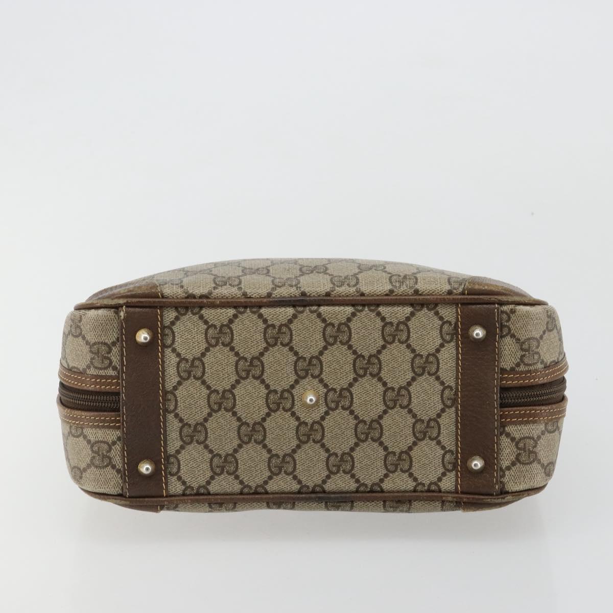 GUCCI GG Supreme Hand Bag PVC Beige Gold 000 39 0030 Auth gh2061