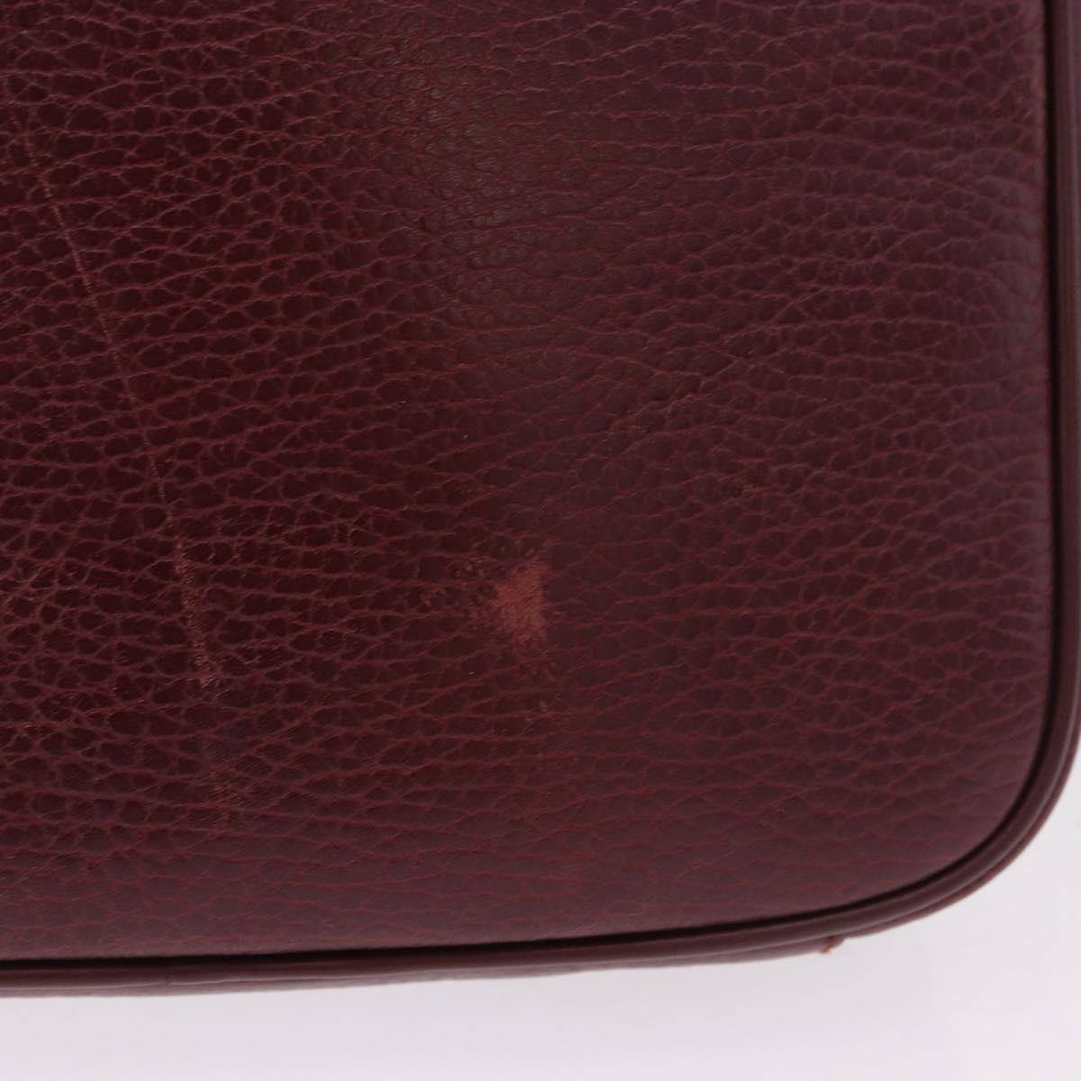 CARTIER Must Line Shoulder Bag Leather Bordeaux Gold Auth gh2065