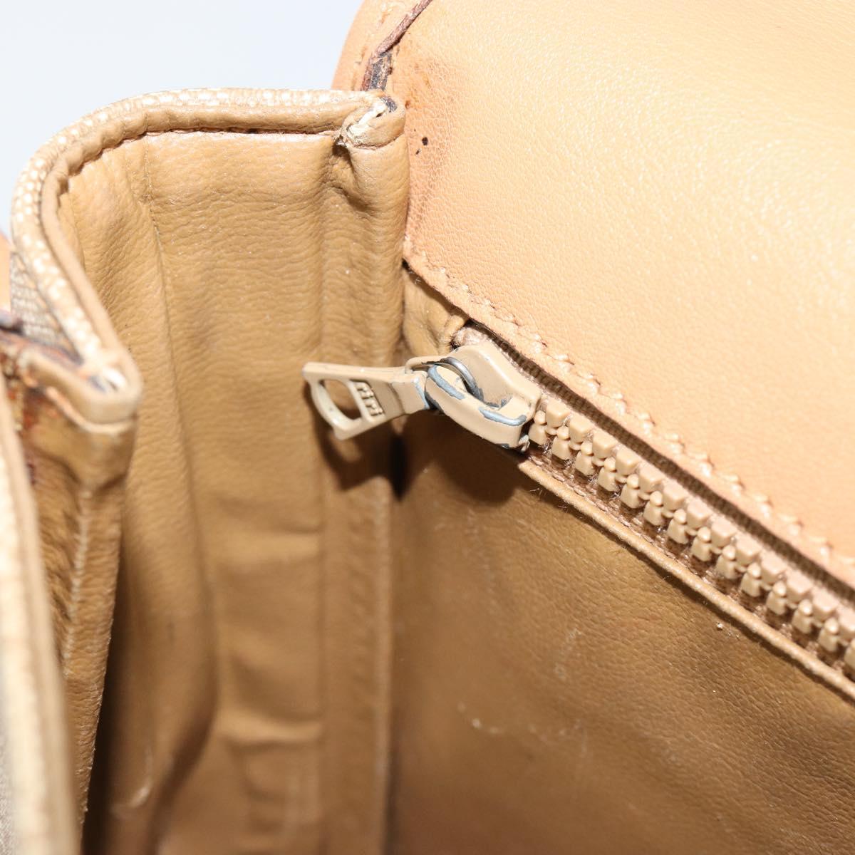 CELINE Macadam Canvas Shoulder Bag PVC Beige Gold Auth gh2072