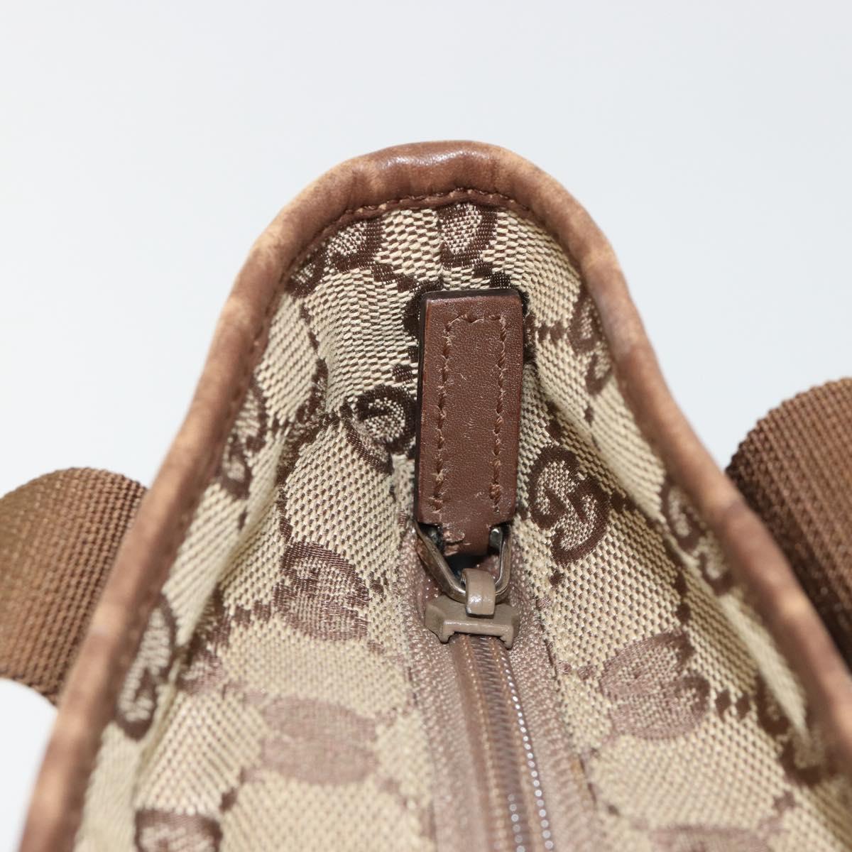 GUCCI GG Canvas Tote Bag Beige Silver 28893 Auth gh2075