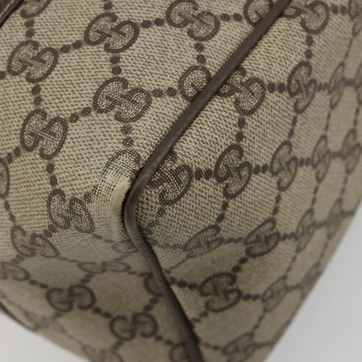 GUCCI GG Supreme Web Sherry Line Boston Bag PVC Beige Gold 010 378 Auth gh2078