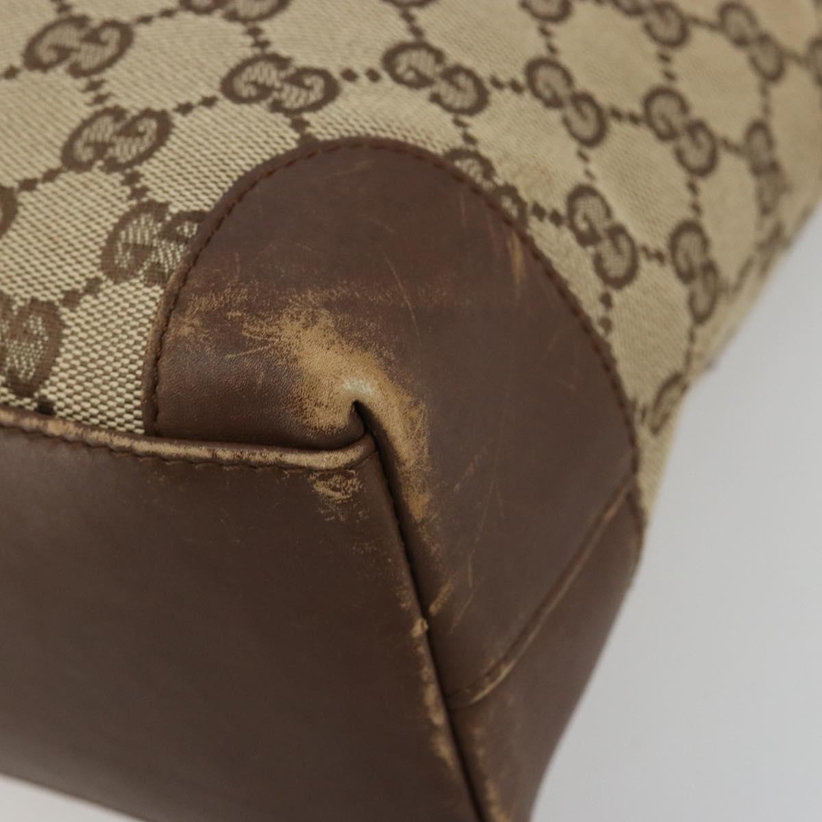 GUCCI GG Canvas Tote Bag Beige Gold 002 1119 Auth gh2080