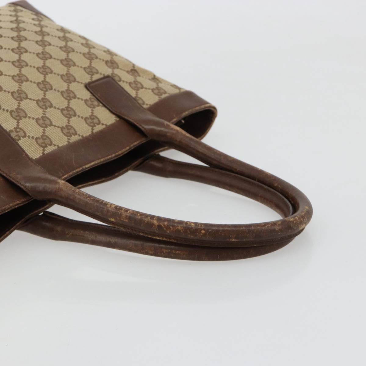 GUCCI GG Canvas Tote Bag Beige Gold 002 1119 Auth gh2080