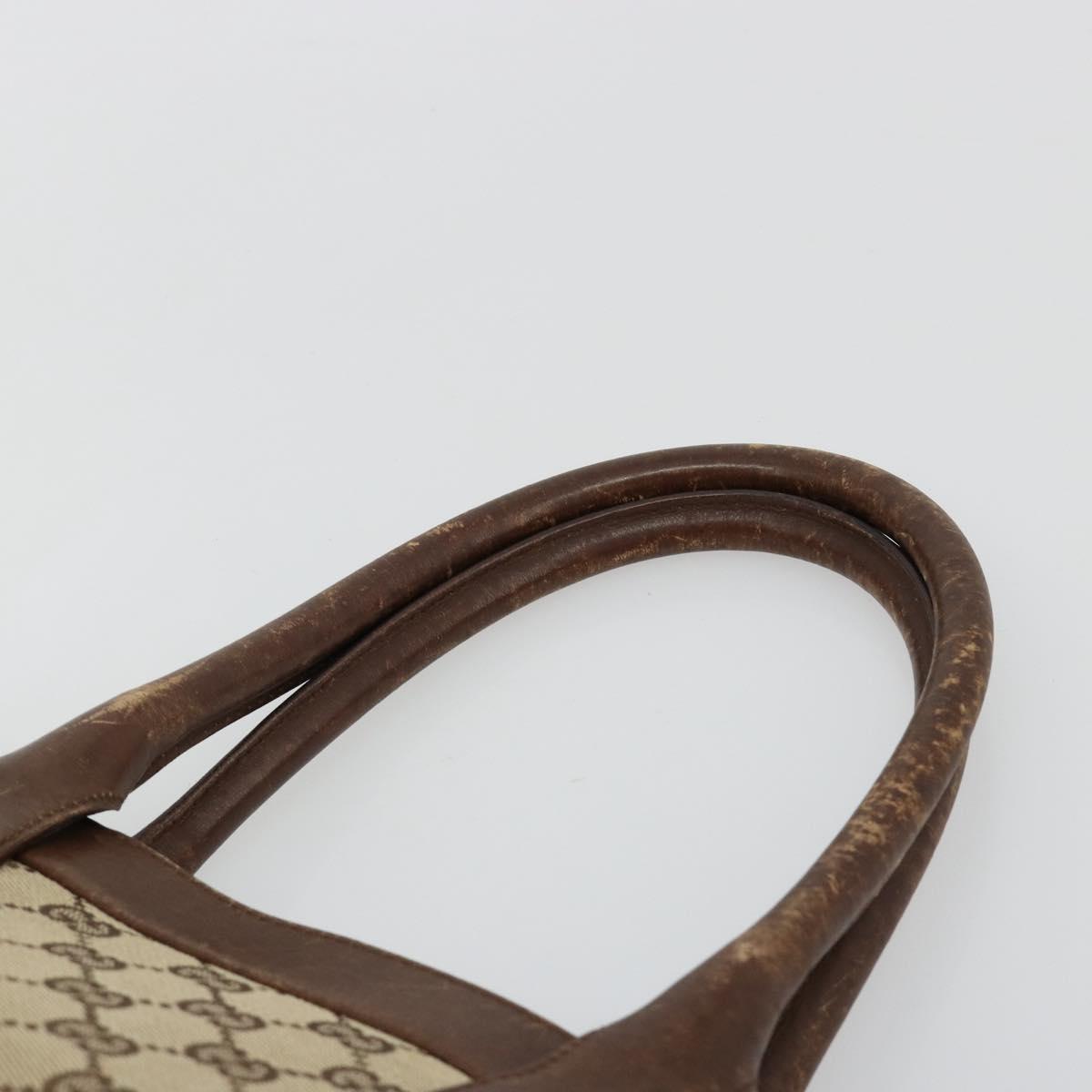 GUCCI GG Canvas Tote Bag Beige Gold 002 1119 Auth gh2080