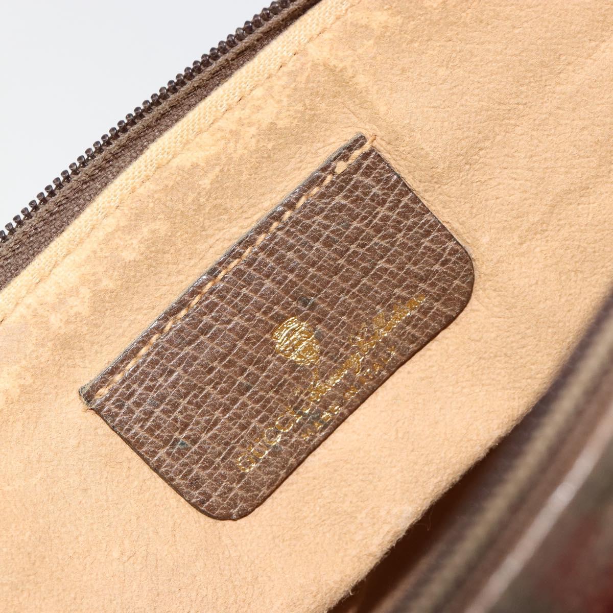 GUCCI GG Supreme Web Sherry Line Bag PVC Beige Gold 904 02 026 Auth gh2081