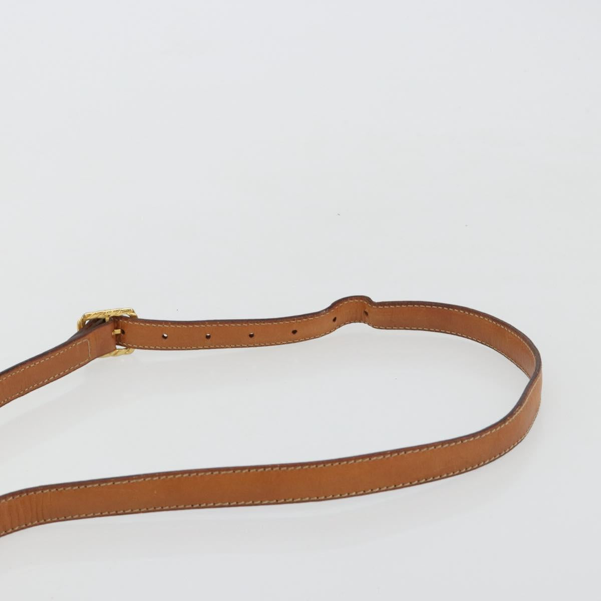 CELINE Macadam Canvas Shoulder Bag PVC Beige Gold Auth gh2082A