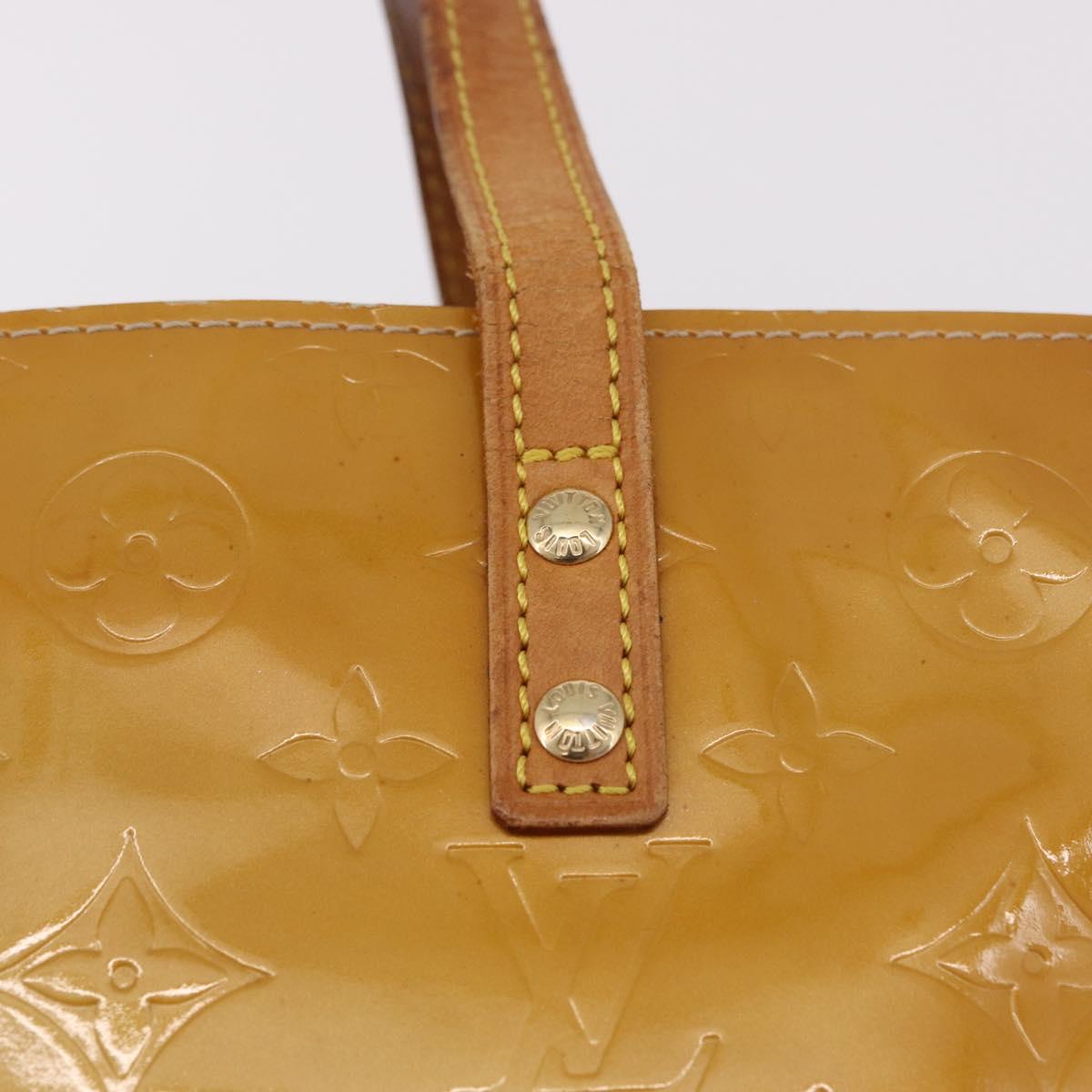 LOUIS VUITTON Monogram Vernis Reade PM Hand Bag Beige M91144 LV Auth gh2085