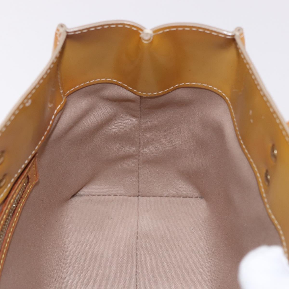 LOUIS VUITTON Monogram Vernis Reade PM Hand Bag Beige M91144 LV Auth gh2085