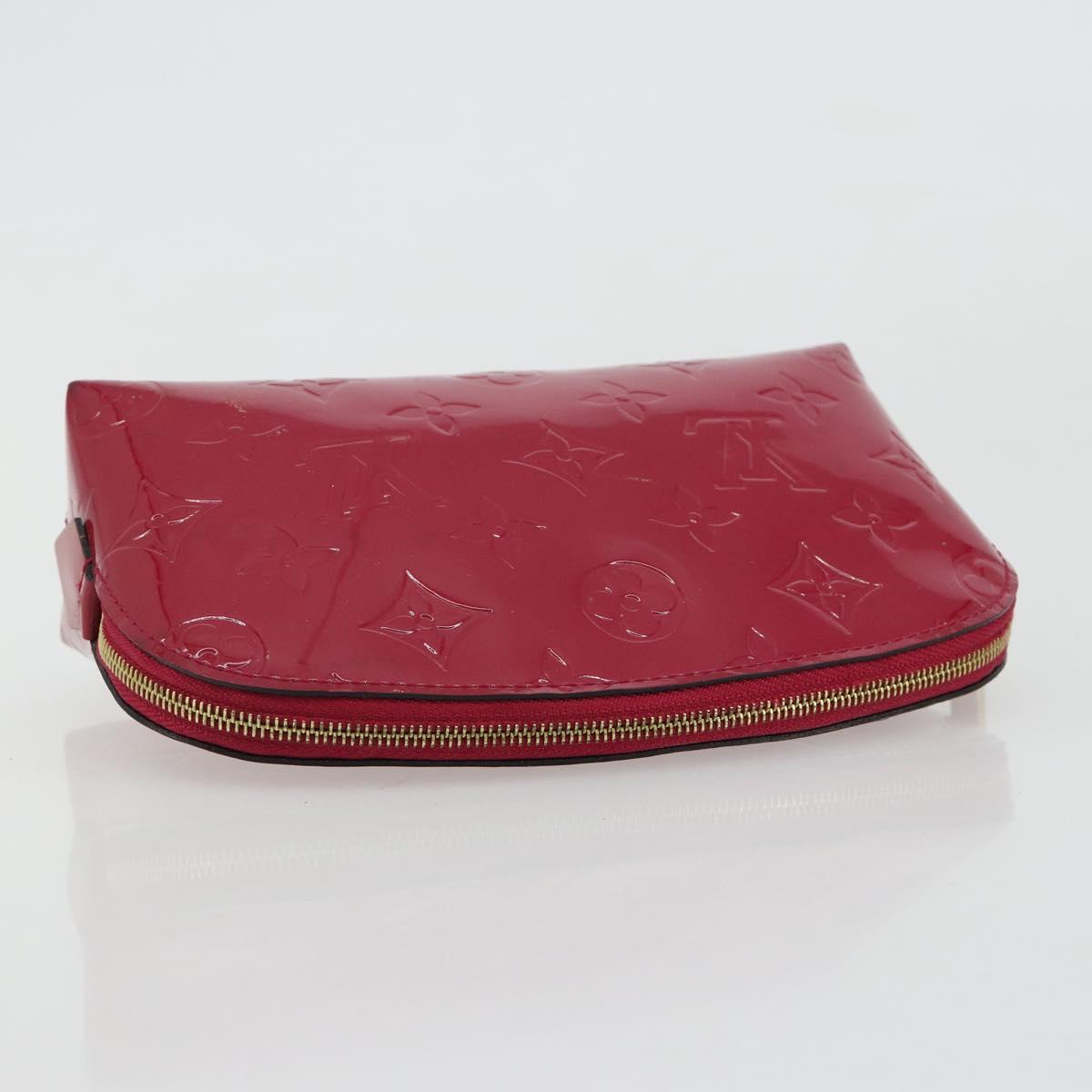 LOUIS VUITTON Vernis Pochette Cosmetic Pouch Rose Indian M90009 Auth gh2086