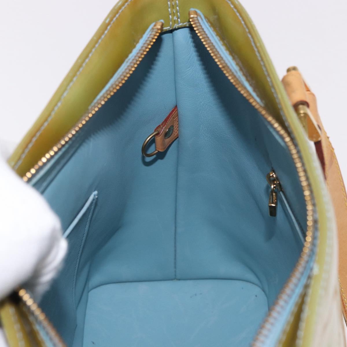 LOUIS VUITTON Monogram Vernis Houston Hand Bag Baby Blue M91005 LV Auth gh2092