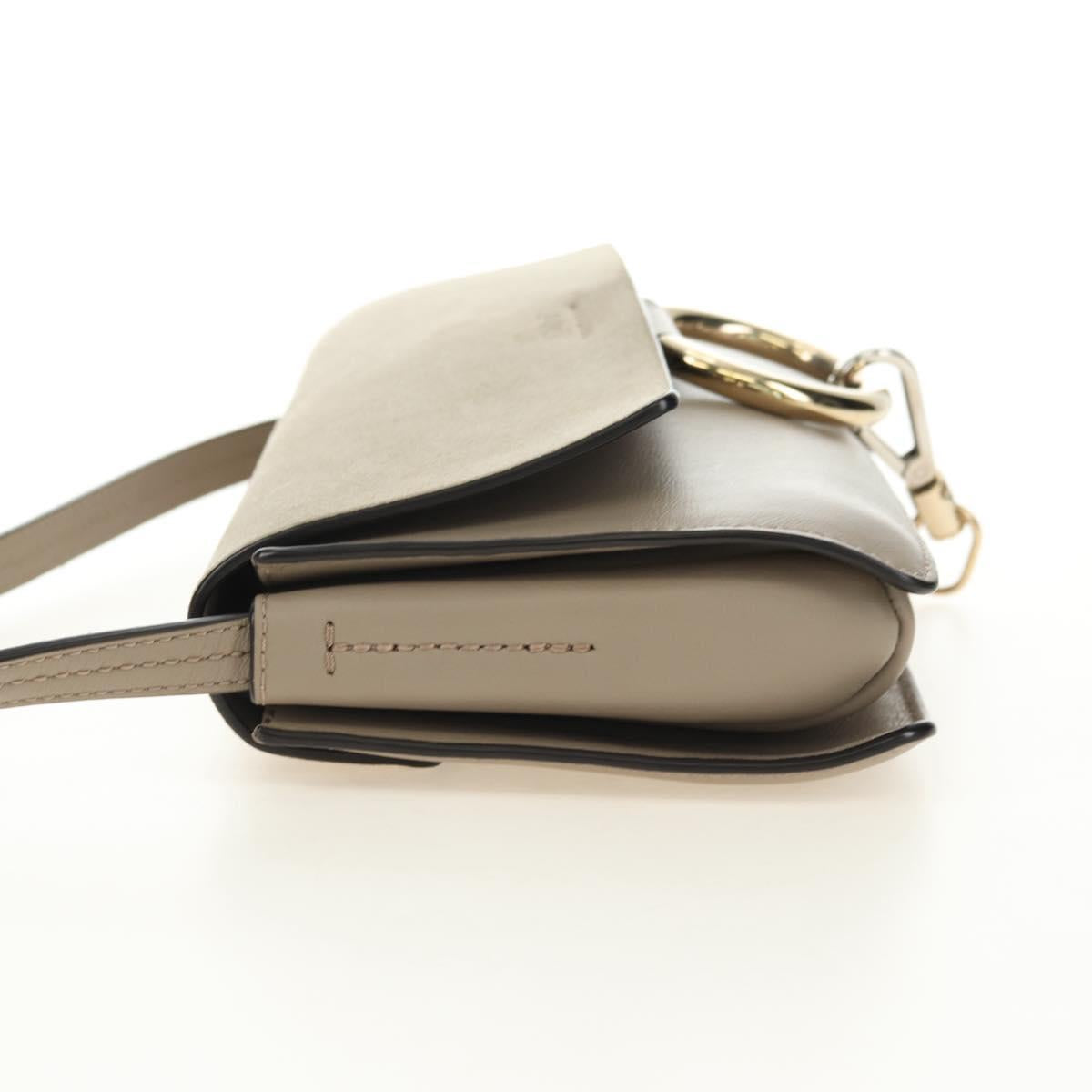 Chloe Fay Shoulder Bag Suede Beige Gold Auth gh2099