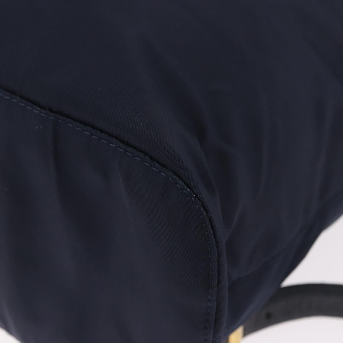 PRADA Backpack Nylon Navy Gold Auth gh2105