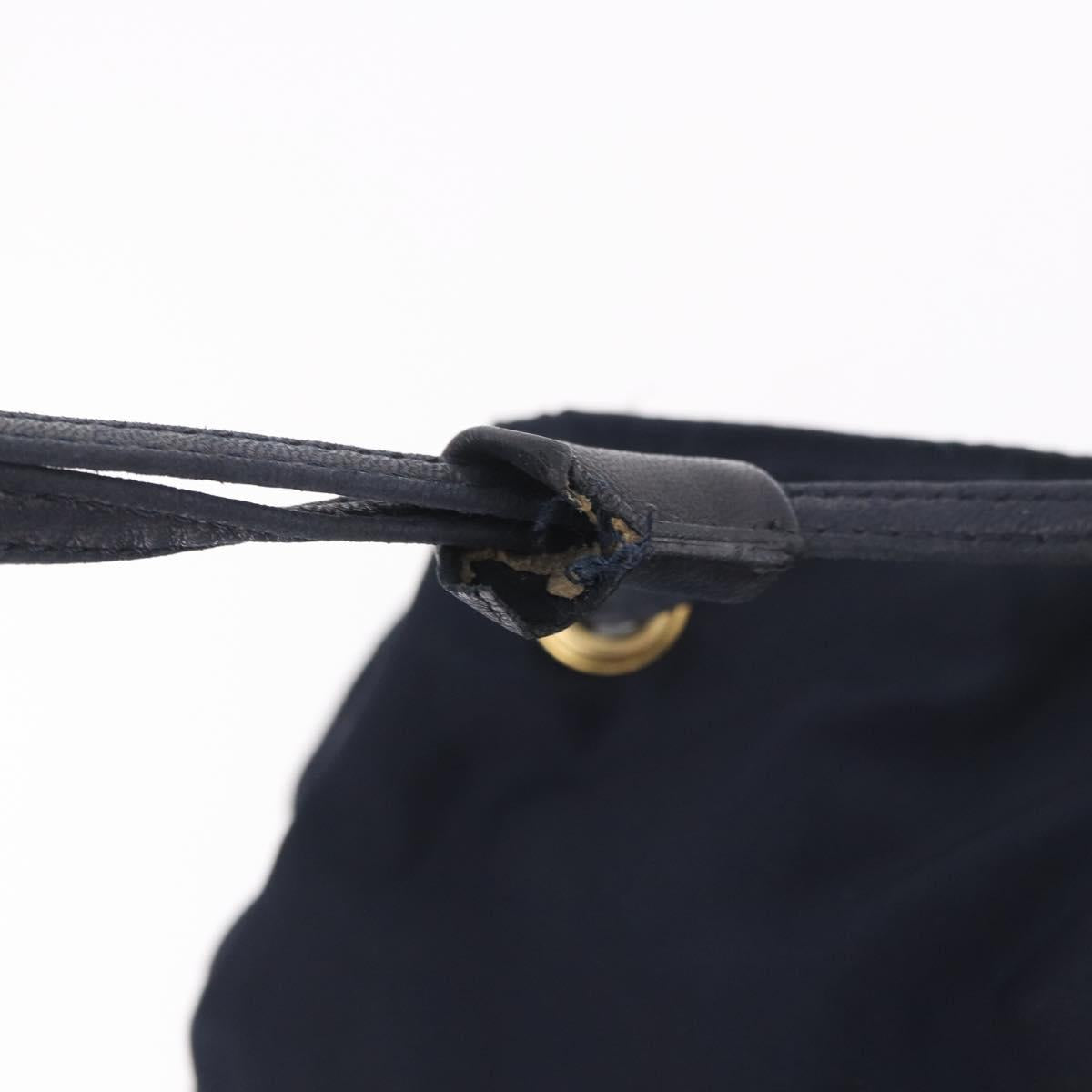 PRADA Backpack Nylon Navy Gold Auth gh2105
