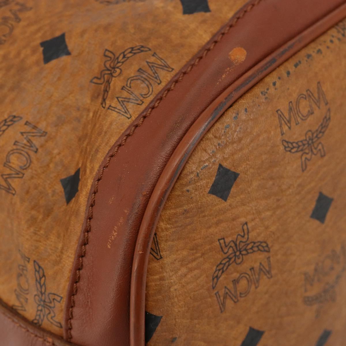 MCM Vicetos Logogram Shoulder Bag PVC Leather Brown Gold Auth gh2110