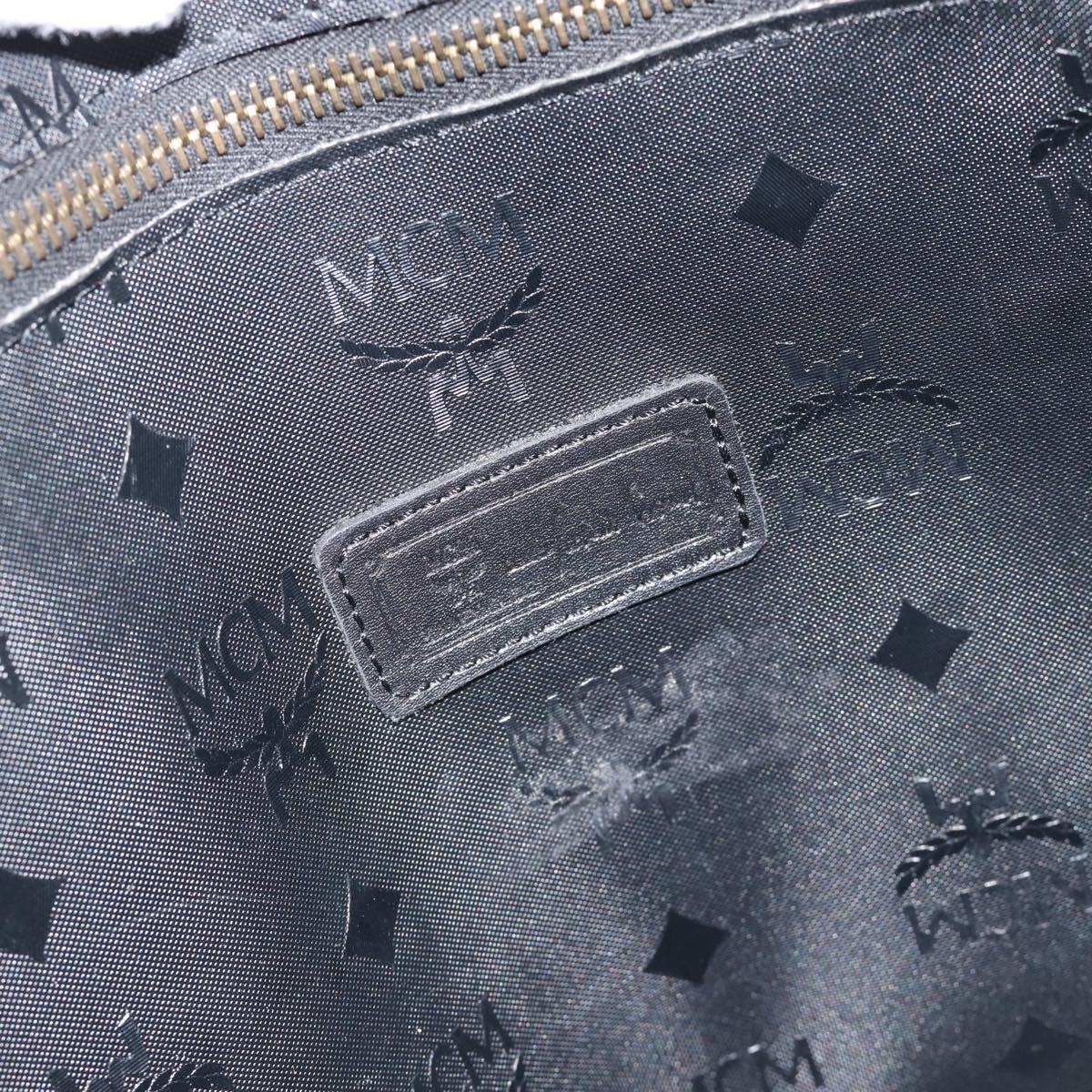 MCM Logogram Vicetos Tote Bag PVC Black Gold Auth gh2111