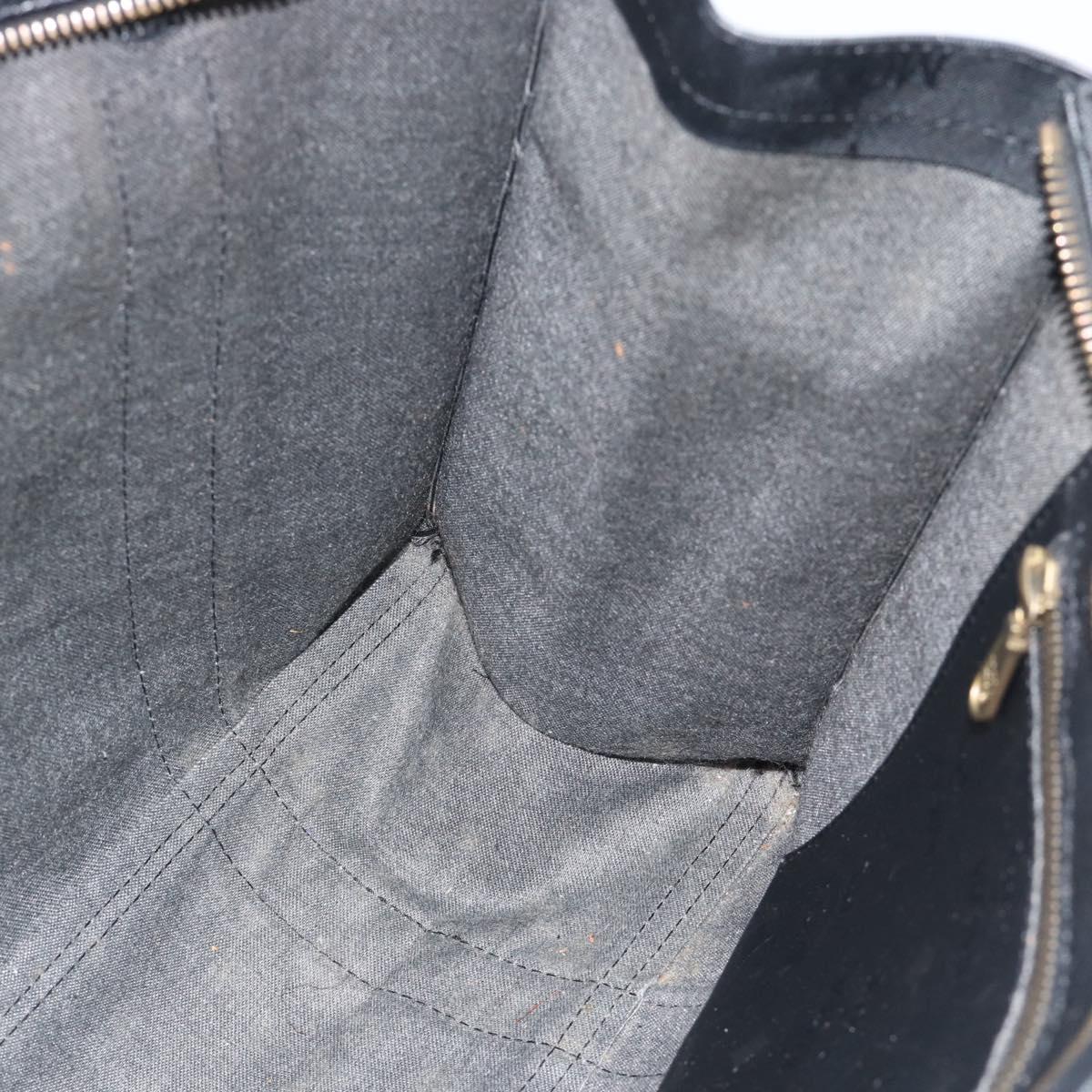 MCM Logogram Vicetos Tote Bag PVC Black Gold Auth gh2111
